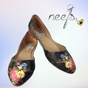 NEEFS Artistic Floral d'Orsay Ballet Flats Size 39